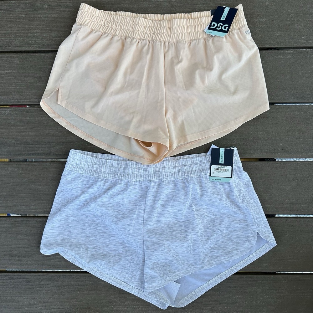 Lot of 2 DSG Women's Large Running Shorts Mid‎ Rise Stride Dick's Sporting Goods
